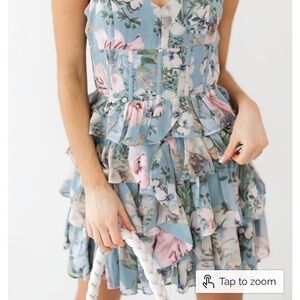 Floral Blue Mini Dress